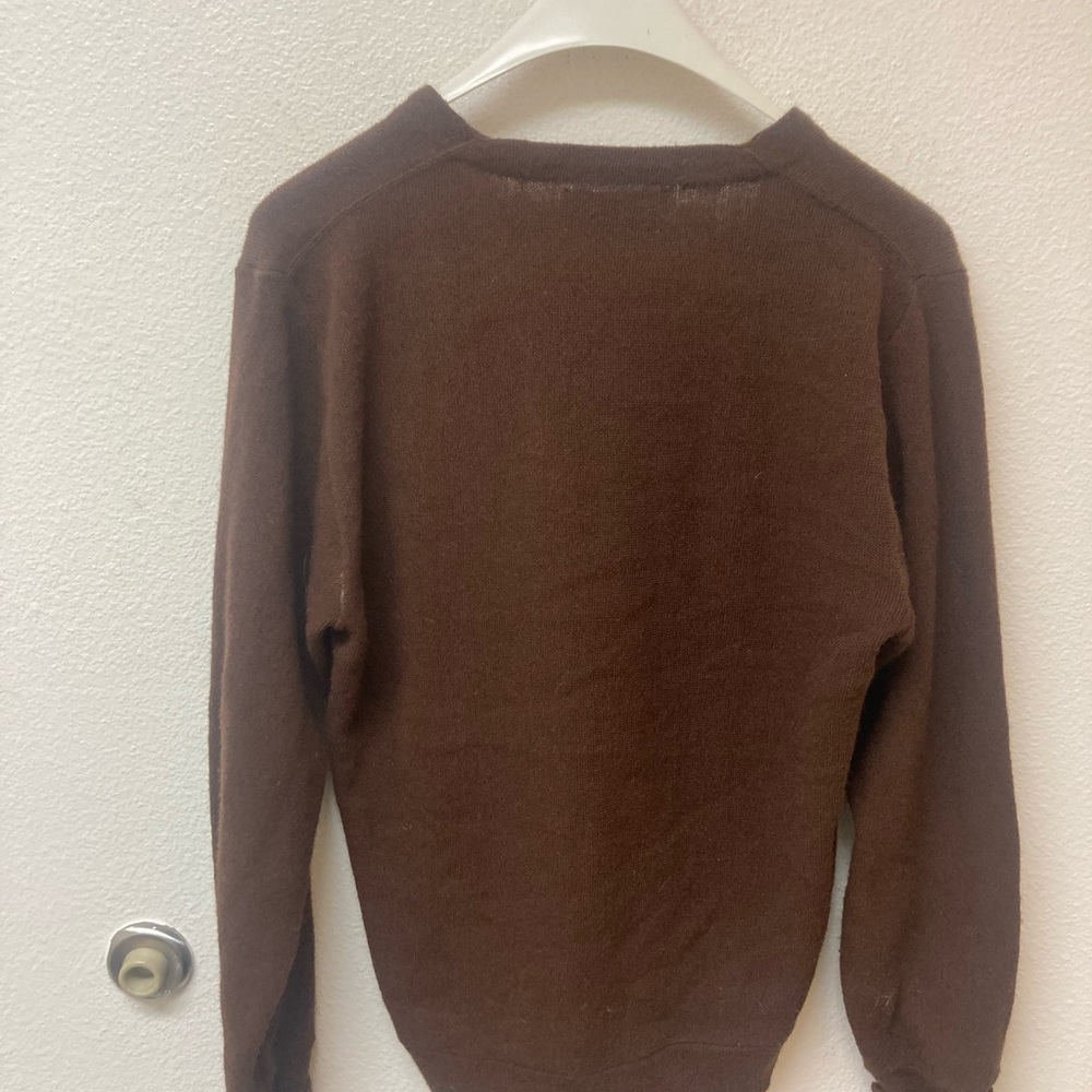 CHRISTIAN DIOR Monsieur Vintage Men’s Chocolate Brown Cardigan (M) - Picture 3 of 5